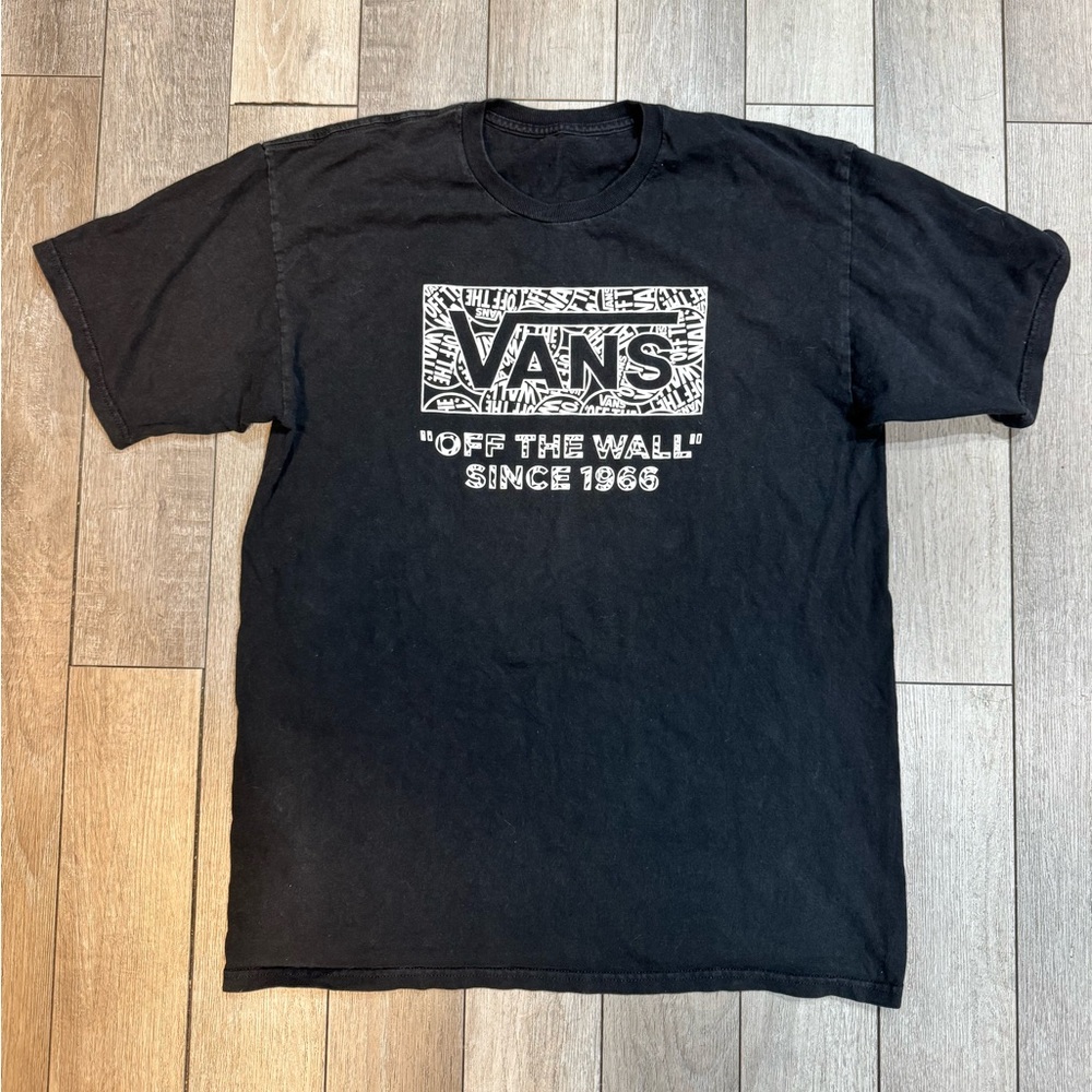 Vans Vintage Black Tee with White Graphic